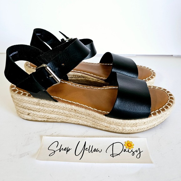 White Mountain Womens Faux Leather Espadrille Wedge Sandals‎ Sz 9.5 - Sh450.2 - Picture 1 of 7